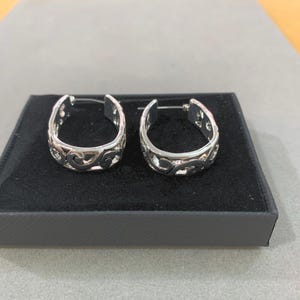 Cadeau*Overhangende metalen filigraanoorbellen Handgemaakte sieraden voor vrouwen Cadeau voor haar Sterling verzilverd Brighton-stijl 31PL0 LW afbeelding 4