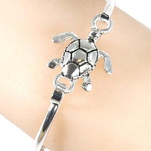 Fancy Turtle Ocean Sea Metal Handmade Jewelry Sterling Silver Plated For Women Gifts Fashion Animal Casting Bangle Beach Sea Life