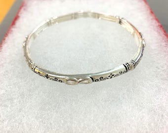 Bracciale Cross*Infinity Brighton style Inspire, elastico impilabile, fatto a mano, placcato in argento sterling 7H6GU LW