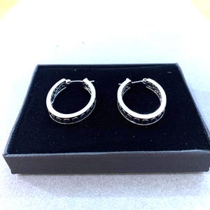 Regalo*Pendientes de aro ovalados de metal con filigrana interior y bola exterior para mujer, chapados en plata de ley, estilo Brighton 31CL6 LW imagen 5