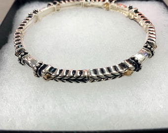 Bracciale Brighton*Style Inspire, bracciale impilabile, bracciale elastico, fatto a mano, placcato in argento sterling, placcato in oro 14 carati 73GU2 LW