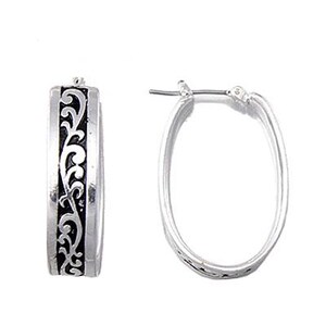 Pendientes de aro de filigrana de metal con diseño llamativo, hechos a mano, para mujer, regalo para ella, chapados en plata de ley, estilo Brighton 30o8 imagen 4