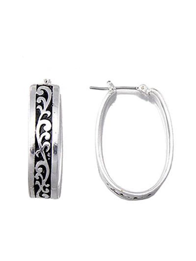 Pendientes de aro de filigrana de metal con diseño llamativo, hechos a mano, para mujer, regalo para ella, chapados en plata de ley, estilo Brighton 30o8 imagen 4