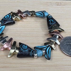 Fun***Fish Bone Bracelet Fish Bone Jewelry Stretch Bracelet Fish Skeleton Movable Fish Bone Multi Color Summer Marine Beach 75GU2 BT