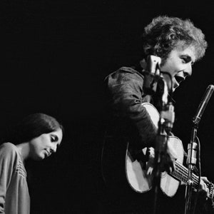 Bob Dylan and Joan Baez in Monterey, Vintage 60&#39;s Photographs at Folk Concert