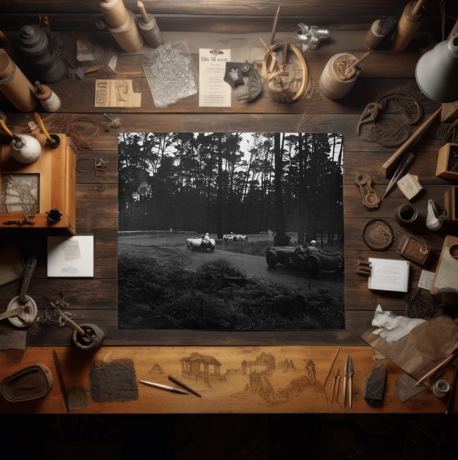 Phil Hill and Bill Pollack 1950s in the Woods of Pebble Beach, Enjoy a ...