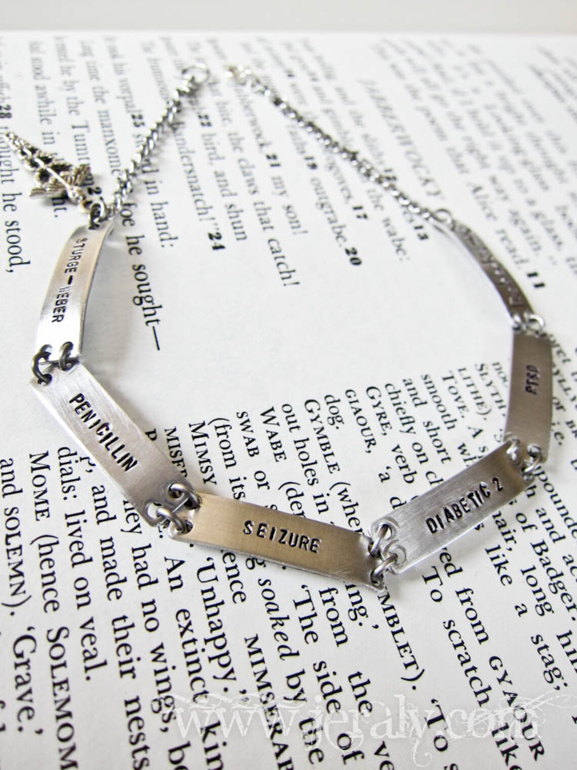 Medical Alert Anklet or Bracelet Aluminum Stamped Links With Etsy