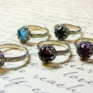 Roxy Ring Beautiful Gothic Vintage Sterling Silver Floral Band Ring ...