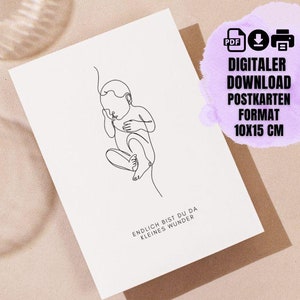 Tarjeta de nacimiento digital | Tarjeta de felicitaciones nacimiento bebé tarjeta de felicitación recién nacido como descargar Finalmente estás aquí pequeño milagro tarjeta de nacimiento