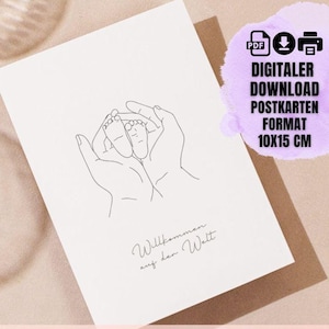 Digitale geboortekaart | Gefeliciteerd geboortekaart baby wenskaart pasgeboren als download welkom op de wereld geboortekaart om af te drukken