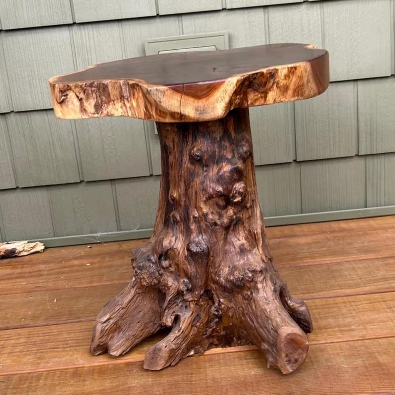 Handcrafted Teak Root Side Table: Rustic Live Edge Accent Table, Holiday Decor Gifts image 13