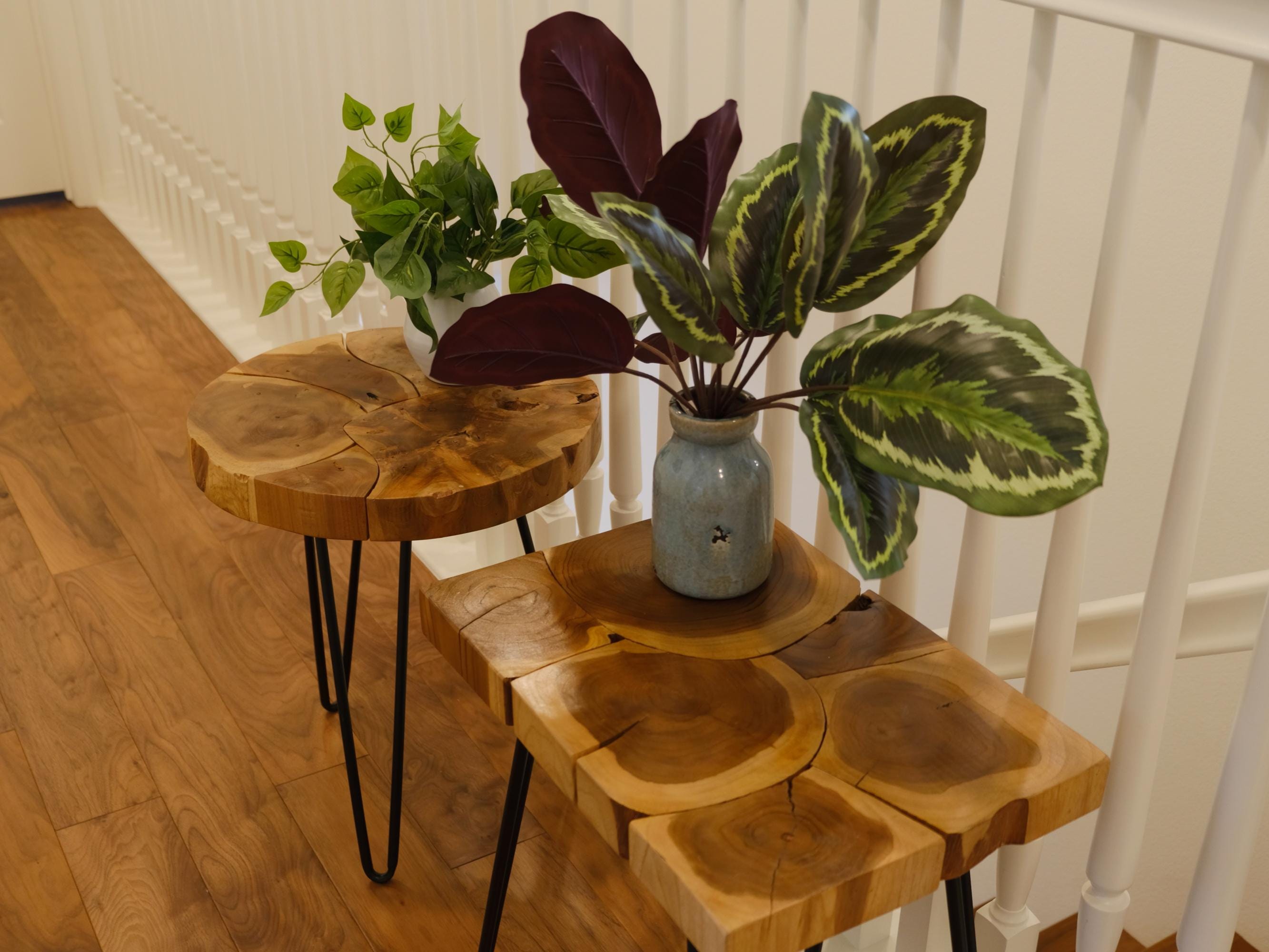 Handmade Reclaimed Teak Wood End Table: Rustic Accent Furniture - Etsy