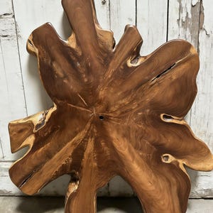Handcrafted Live Edge Teak Wood Slab Tabletop DIY – Unique & One-of-a-Kind, Holiday Decor Gifts