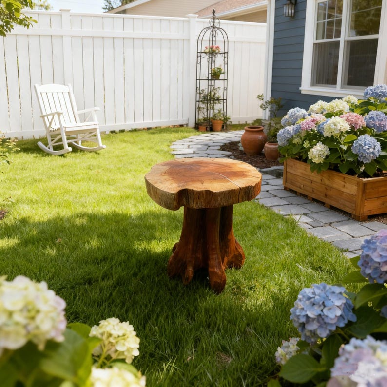 Handcrafted Teak Root Side Table: Rustic Live Edge Accent Table, Holiday Decor Gifts image 15