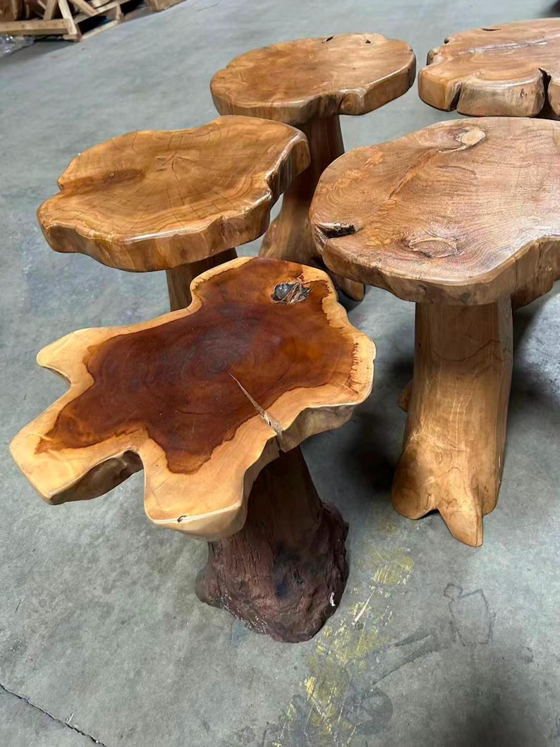 Handcrafted Teak Root Side Table: Rustic Live Edge Accent Table, Holiday Decor Gifts image 19