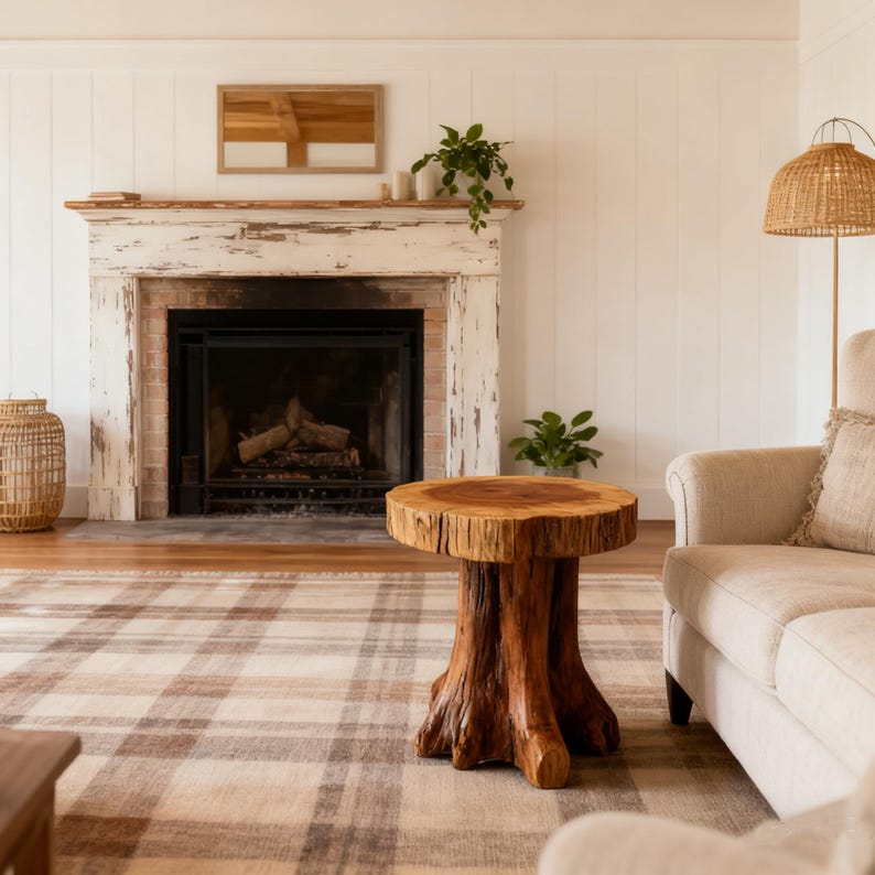 Handcrafted Teak Root Side Table: Rustic Live Edge Accent Table, Holiday Decor Gifts image 17