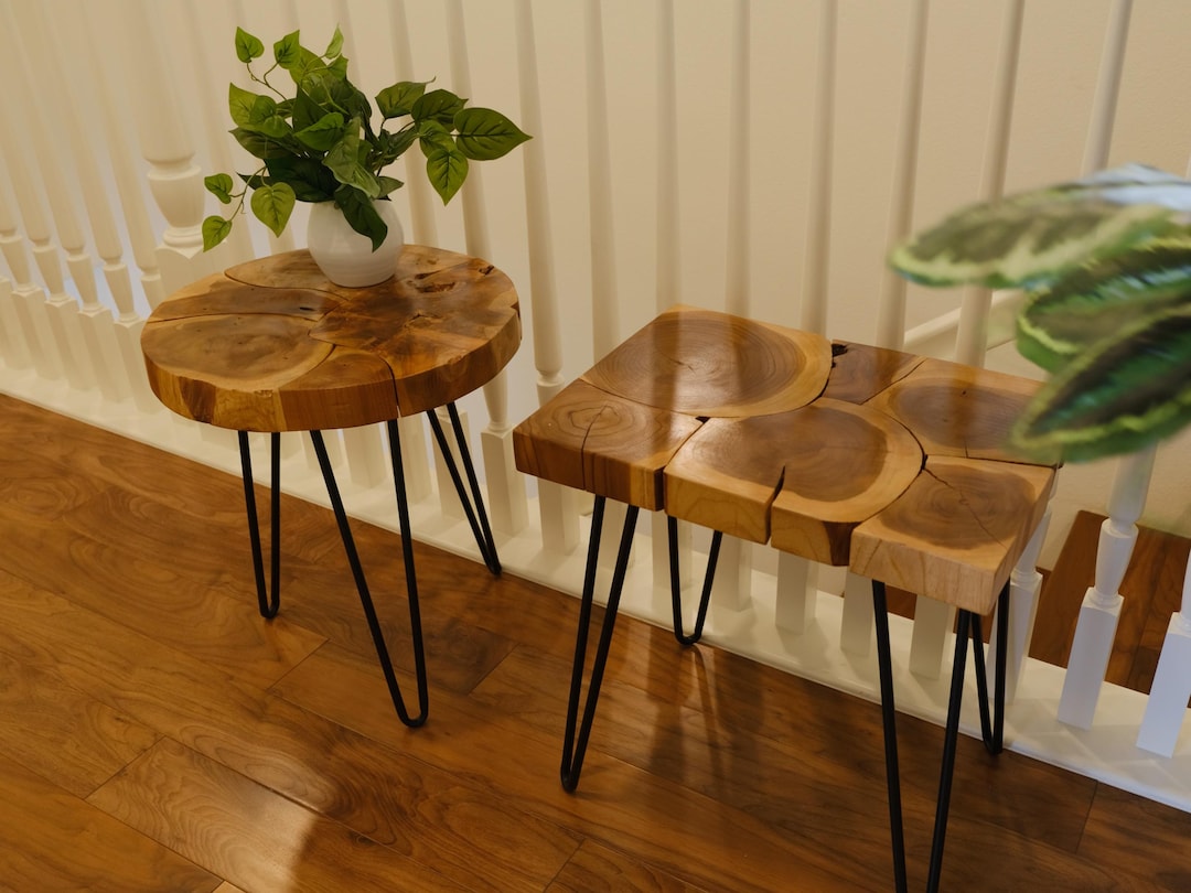 Handmade Reclaimed Teak Wood End Table: Rustic Accent Furniture - Etsy