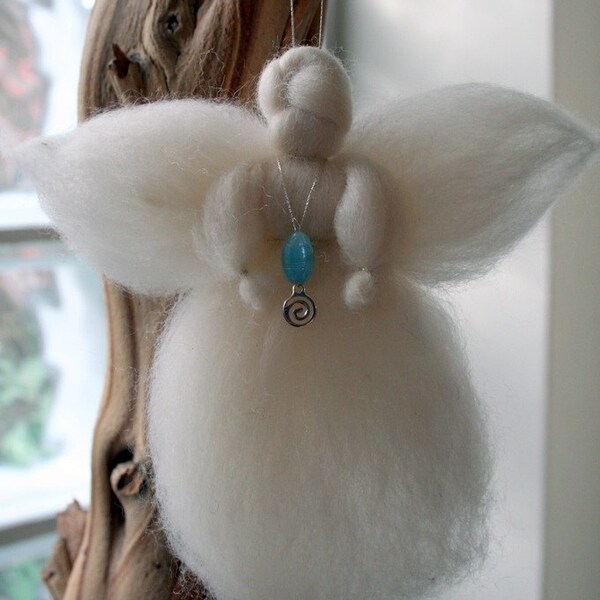 White guardian angel made from wool