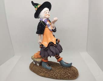 Décoration d'Halloween - statue d'Halloween - statue de sorcière - figurines - décoration d'intérieur - décorations des fêtes - ornements de sorcière - cadeau de centre de table Halloween