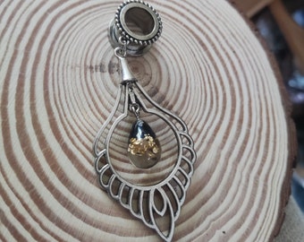 flesh hole - tube earring - ear tunnel - plug earrings - dangle earrings - gift for her - statement jewellery