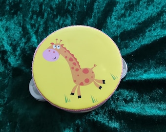 child's wooden tambourine - imaginative play - nostalgic vintage style toy -musical instrument - Easter gift - beginner toy - pre school