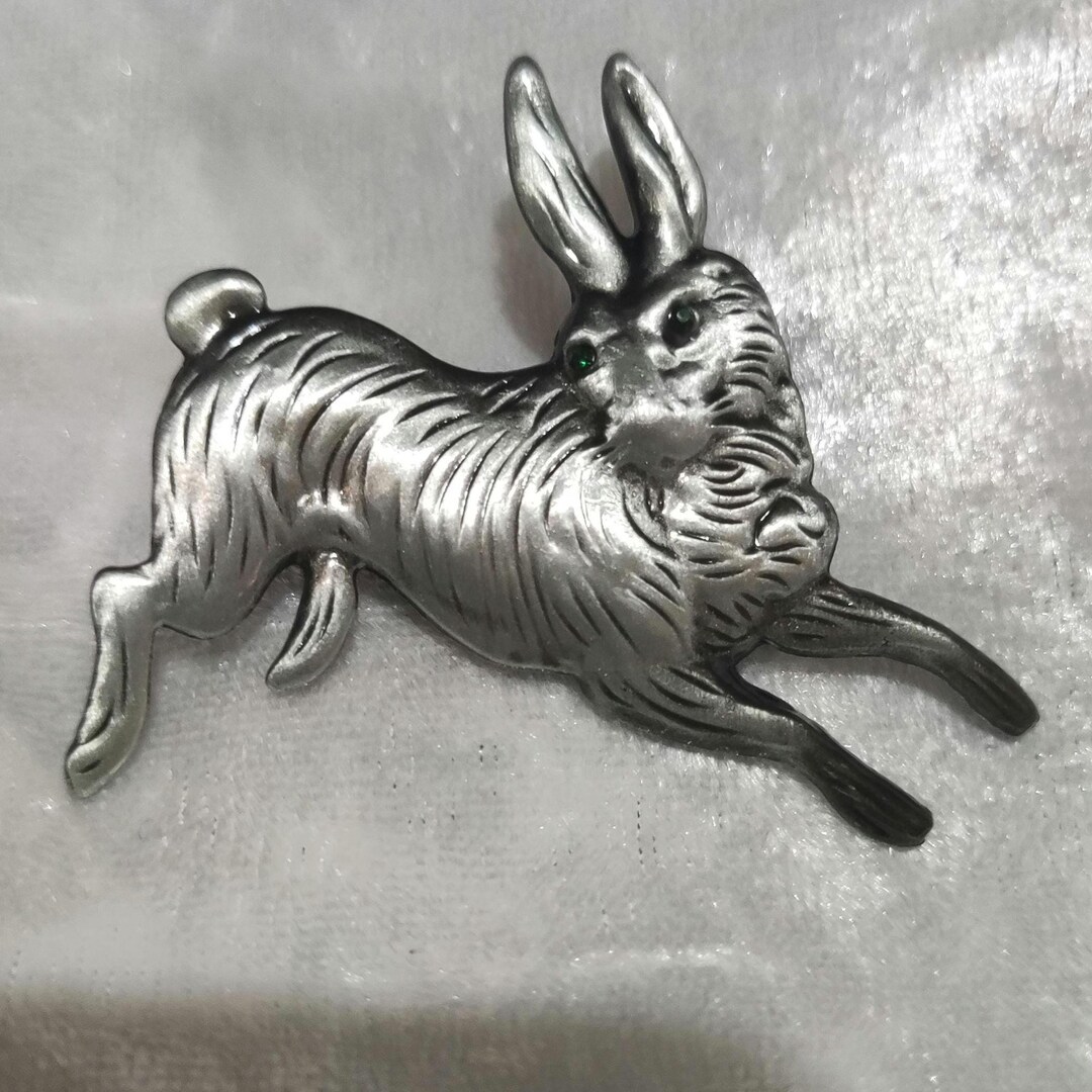 Vintage Inspired Brooch - Hare Rabbit Sweater Pin - Whimsical Brooch ...