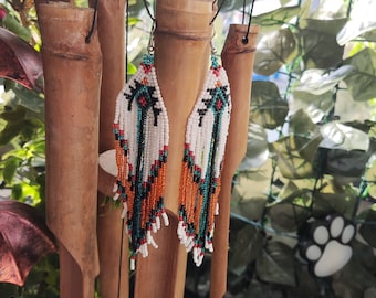 Boho Perlen baumeln Ohrringe - lange Tropfen Boho Schmuck
