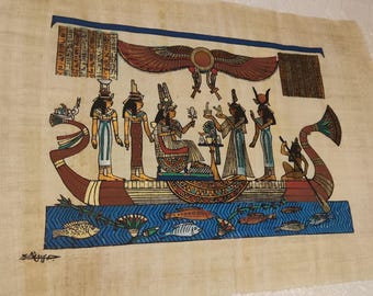 手作りのネフェルタリ王妃のパピルス画 - エジプト美術、王妃の谷