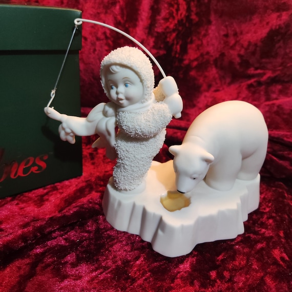 Dept 56 Snowbabies - Hooked on Fishing - Porcelain Figurine - Home