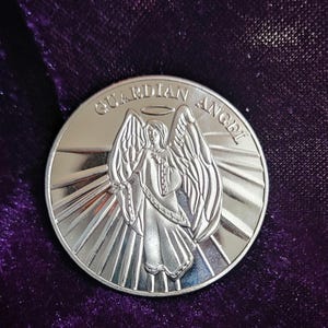 Moneda de ángel de la guarda - recuerdo - regalo religioso - inspirador - símbolo - fe y protección - espiritual - moneda significativa - regalo de Pascua