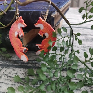 fox earrings - rustic - dangle earrings - autumn - fall - jewellery - vintage style jewellery -  drop earrings - classic stylish wear  foxes