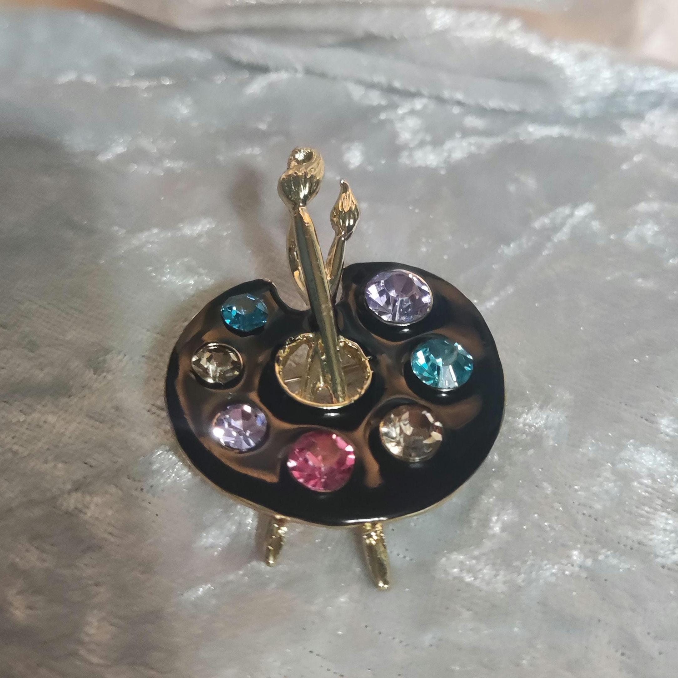 Broche Fille Palette De Peinture - Acier Inoxydable Multicolore - Original Et Coloré !