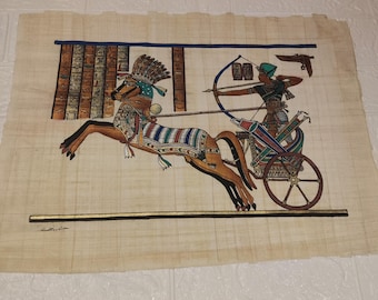 エジプト古代風手描きアート⭐パピルス 本物のエジプトのパピルス - 手描きのエジプト - 壁の装飾 - フレーム