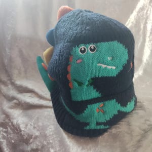 Dinosauriehatt för barn - varm vinterhatt - utomhuskläder - mysig dinosauriemössa - julklapp - vinteraccessoarer