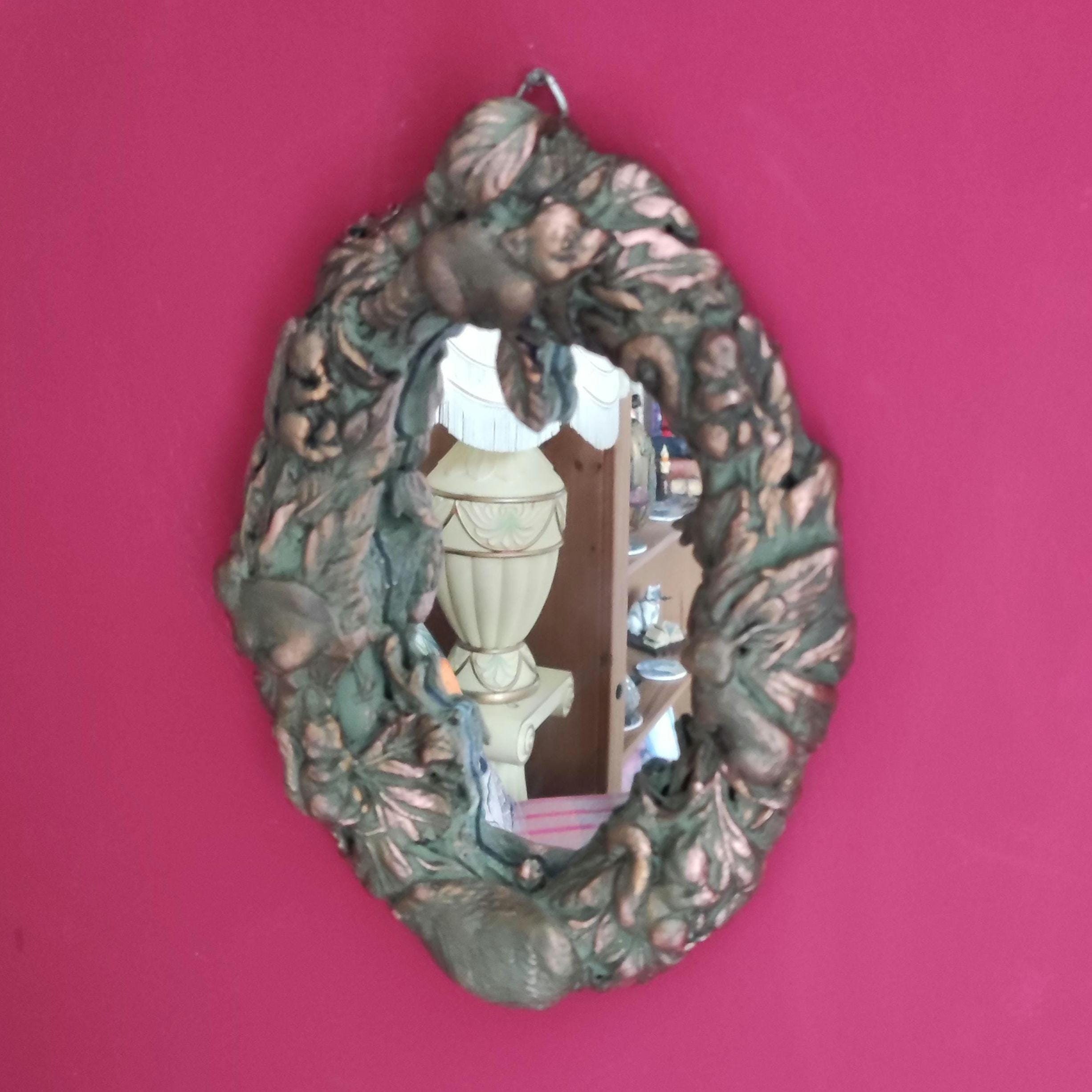 woodland mirror - upcycled mirror - forest animals - home decor - wall mounted mirror - Christmas gift - whimsical - wall hanging - bedroom