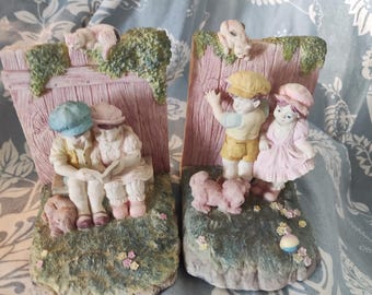 Sujetalibros vintage de inspiración victoriana - Decoración del hogar - Accesorios para estanterías - Artículos infantiles vintage - Sujetalibros coleccionables - Repisa de chimenea - Guardería