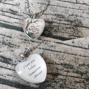 Collar con colgante de corazón - recuerdo - ser querido - joyería navideña - corazón de doble cara - regalos de recuerdo - joyería elegante - muestra de amor