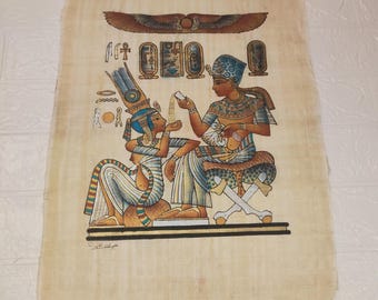 genuine Egyptian papyrus - hand painted Egyptian - wall decor - unframed art work - Christmas gift - bedroom decor - unique gift - wall art