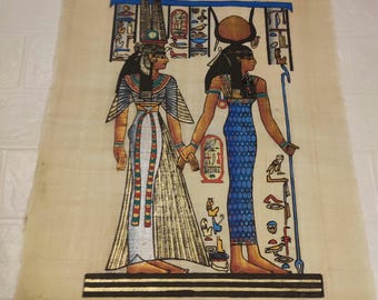genuine Egyptian papyrus - hand painted Egyptian - wall decor - unframed art work - Christmas gift - bedroom decor - unique gift - wall art