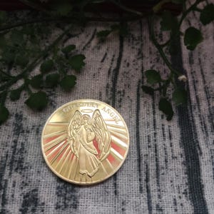Moneda de ángel de la guarda - recuerdo - regalo religioso - inspirador - símbolo - fe y protección - espiritual - moneda significativa - regalo de Pascua