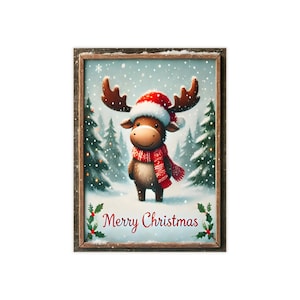 Decoratieve keramische tegel | Huisdecoratie kersteland | Feestelijke elandvakantiekunst | Vakantiedecoratie bosdieren| Schattige cartoon-eland