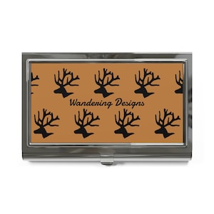 Porta biglietti da visita / Porta biglietti da visita ispirato alla natura / Regalo aziendale rustico / Stile baita / Animali del bosco / Cottagecore / Regalo per cacciatori / WDA