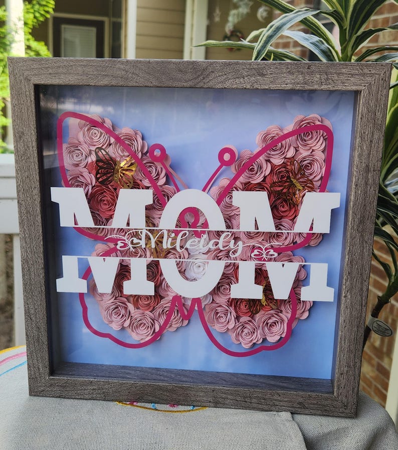 Personalized 3D Paper Flower Shadow Box | Mother’s Day Gift | Handmade ...