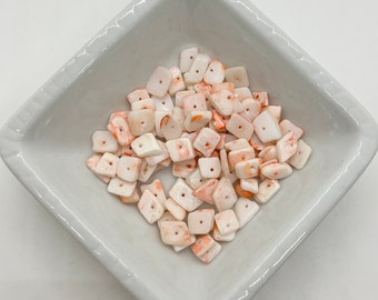 Shell Beads - tiny peach and cream drilled shell beads - approximately 103 beads - G262