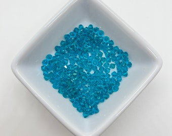 4mm Bicone Blue Zircon Colored Swarovski Crystal Beads - about 203 beads G245