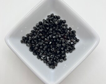 4mm Bicone Black Colored Swarovski Crystal Beads - about 272 beads G240