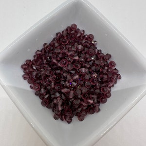 4mm Bicone Amethyst Colored Swarovski Crystal Beads - about 476 beads - G201