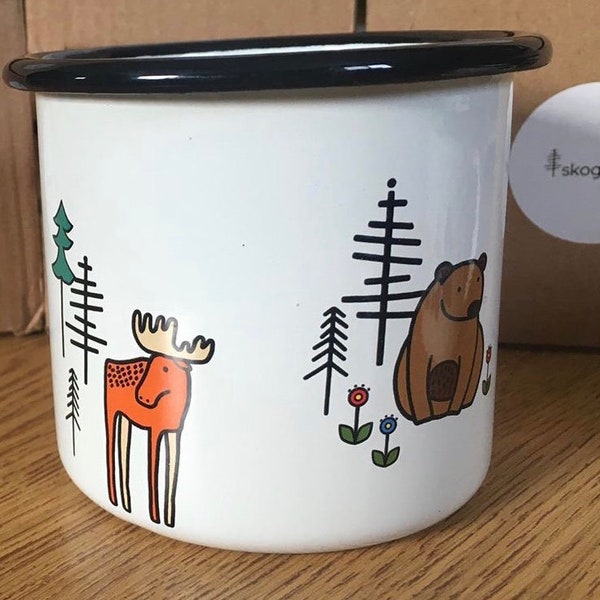 12 oz Alaska Animals Enamel Mug