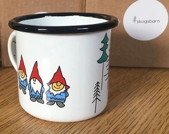 12oz Gnome enamel mug