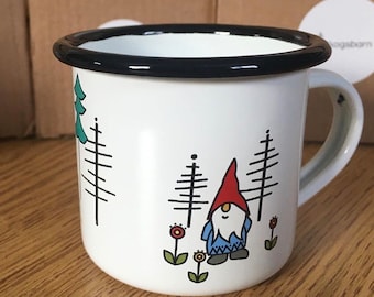 5oz Gnome enamel mug